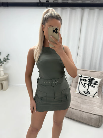 Combat Cargo Pocket Sleeveless Playsuit