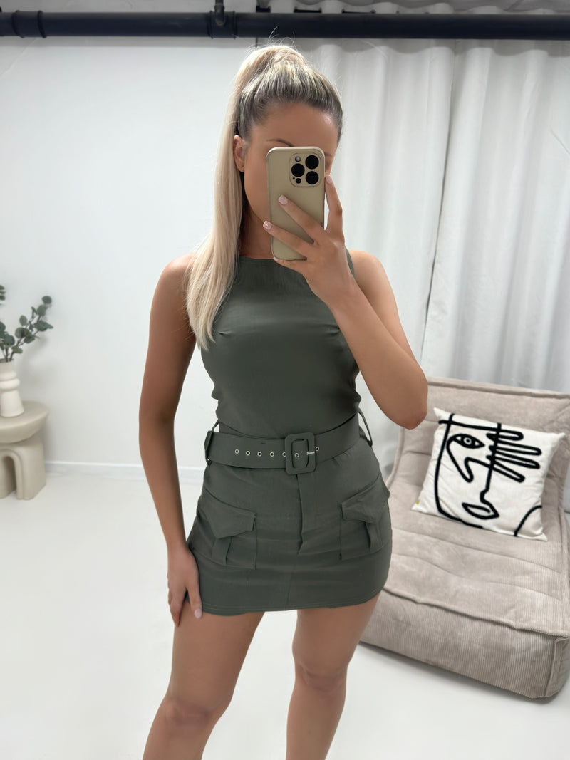 Combat Cargo Pocket Sleeveless Playsuit