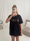 Coco Gold Print Oversized Tshirt