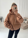 Ribbon Ruche Sleeved Hoodie