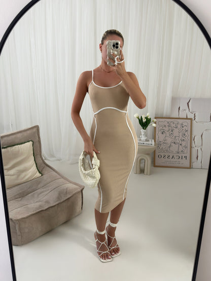 The Cece Bodycon Contrast Midi Dress