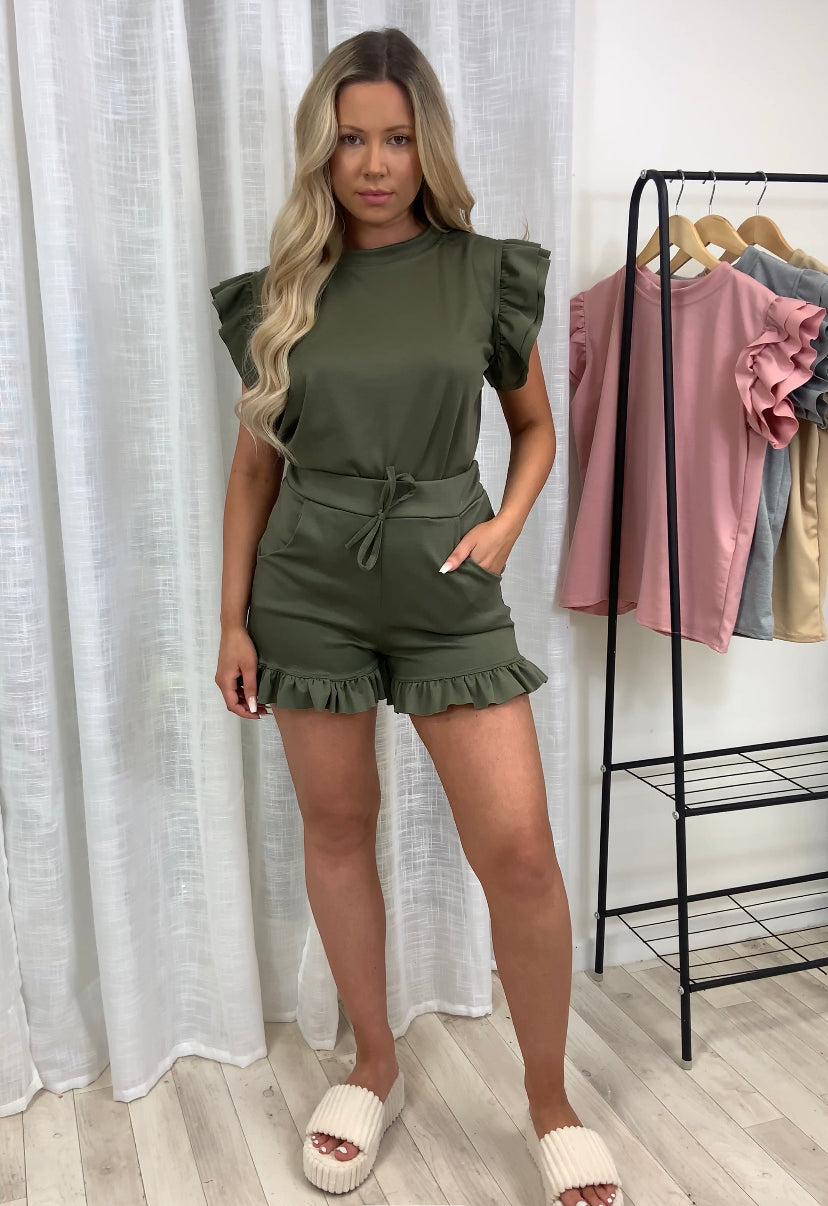 Frill Sleeved Shorts Two Piece Set – Dressmedolly