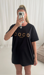 Coco Gold Print Oversized Tshirt