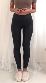 High Waisted Faux Leather Leggings In Black