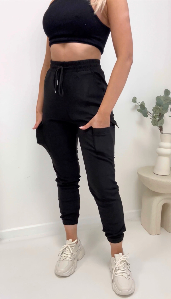 Black Cargo Trousers