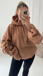 Ribbon Ruche Sleeved Hoodie