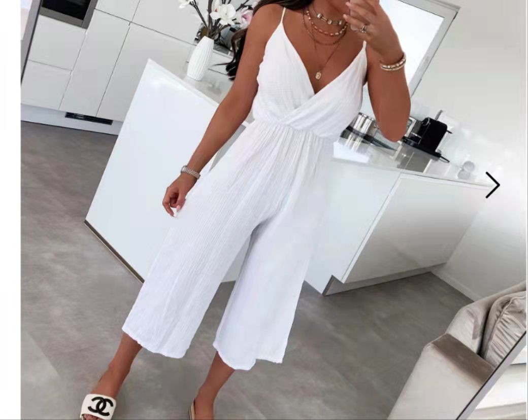 Strappy Bodycon Ribbed Jumpsuit –