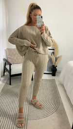 LUXE Cable Knitted Batwing Two Piece Lounge Set - Dressmedolly