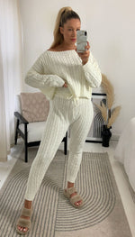 LUXE Cable Knitted Batwing Two Piece Lounge Set - Dressmedolly