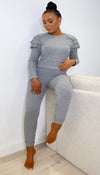 Button Shoulder Two Piece Tracksuit - Dressmedolly