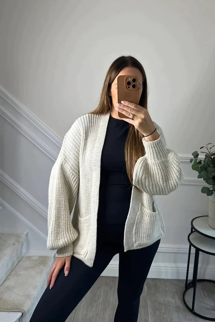 Short Balloon Knitted Cardigan - Dressmedolly