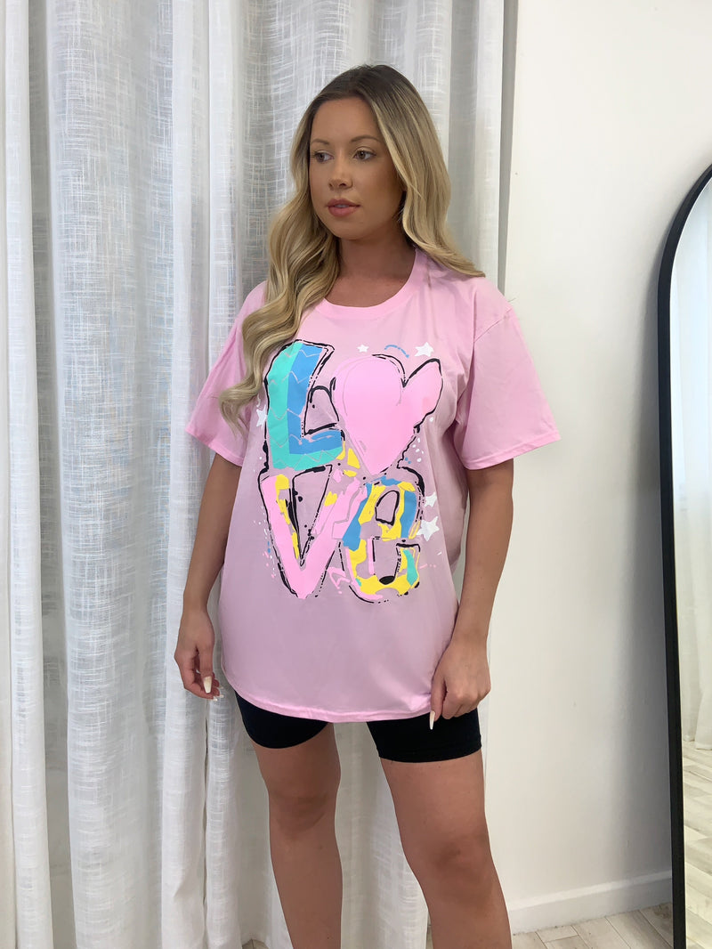 LOVE Splash Colour T-Shirt - Dressmedolly