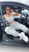The Cargo Cropped Lounge Wear Two Piece Tracksuit with Crop Top and Cargo Trousers - Dressmedolly