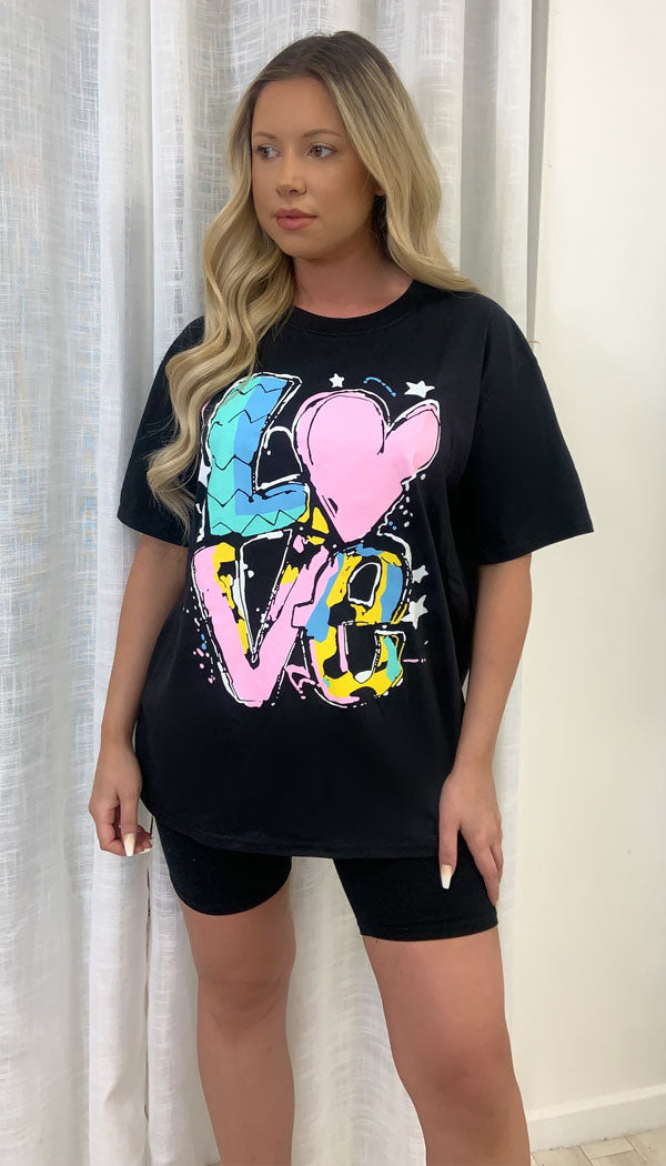 LOVE Splash Colour T-Shirt - Dressmedolly