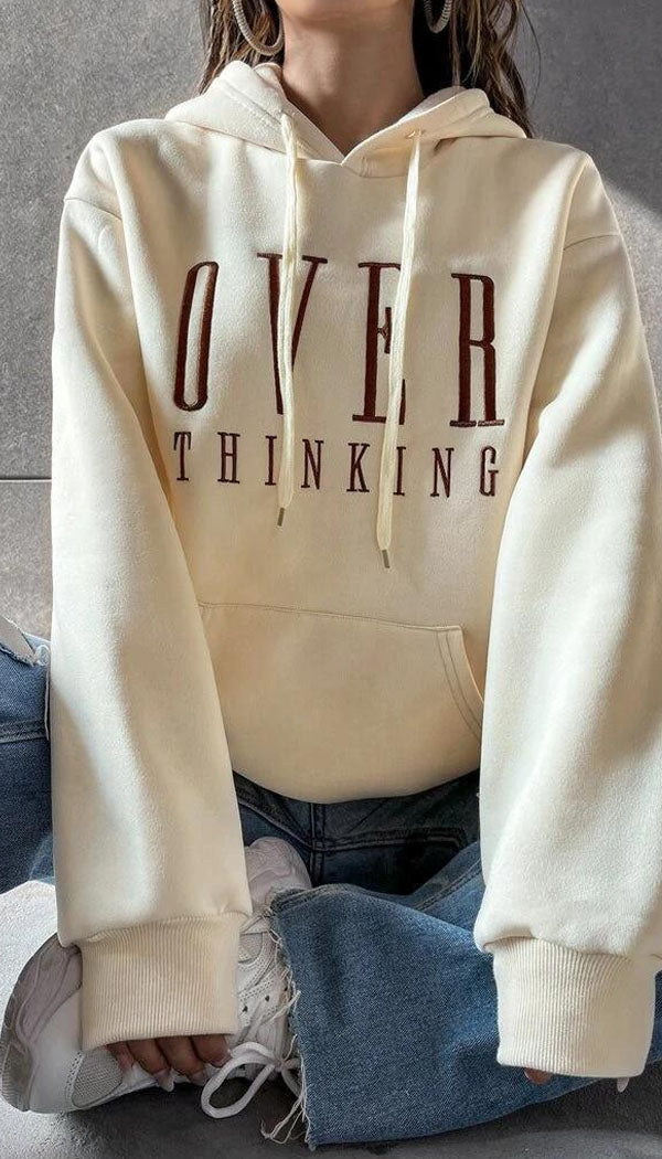 Over Thinking Slogan Hoodie - Dressmedolly