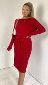 Long Sleeved Tied Pocket Knitted Midi Dress - Dressmedolly