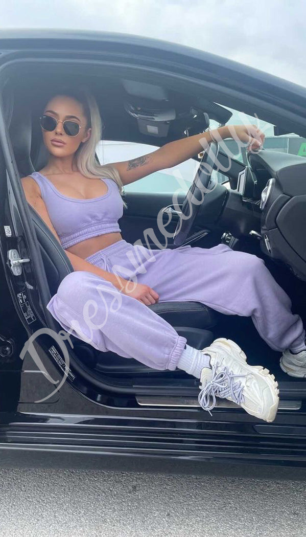 The Cargo Cropped Lounge Wear Two Piece Tracksuit with Crop Top and Cargo Trousers - Dressmedolly