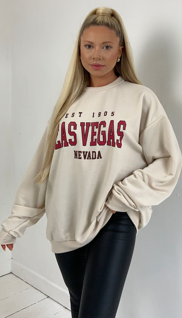 Overized  EST 1905 LAS VEGAS Sweater - Dressmedolly