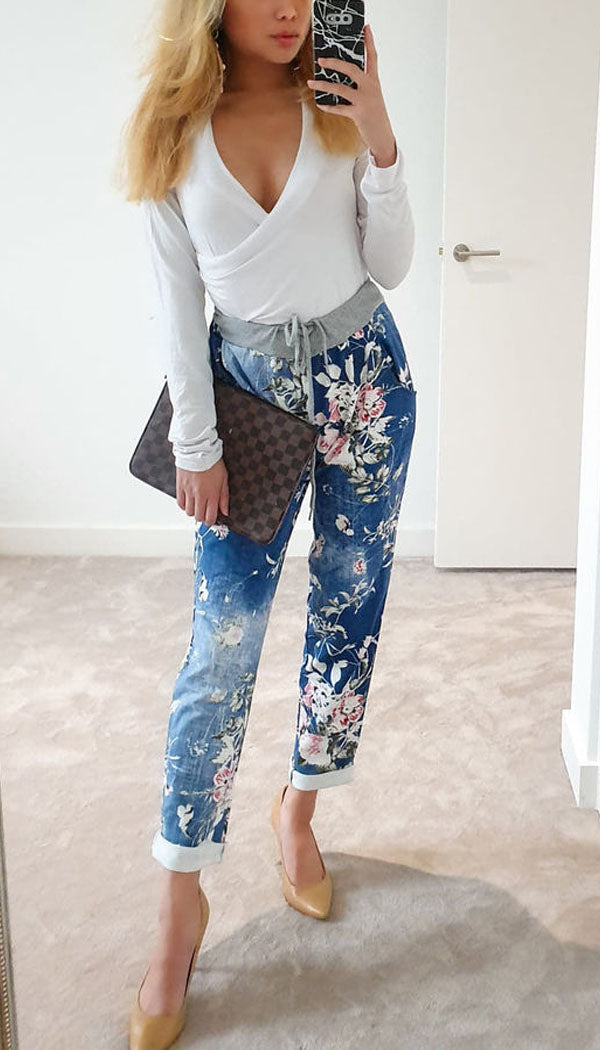 Ladies best sale patterned jeans