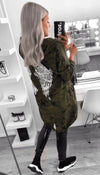 Sequin Angel Wings Hoodie In Camouflage - Dressmedolly