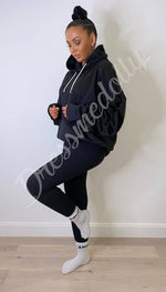 Kangaroo Pocket Ruche Sleeved Exclusive Hoodie with Drawstrings - Dressmedolly