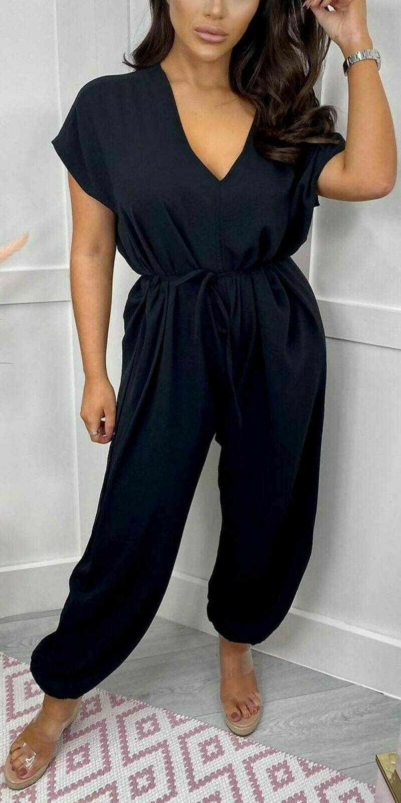 Strappy Bodycon Ribbed Jumpsuit –