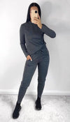 Long Sleeved Quality Plain Round Neck Tracksuit - Dressmedolly