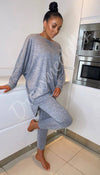 Hi-Lo Tracksuit Long Sleeved Two Piece Loungewear - Dressmedolly