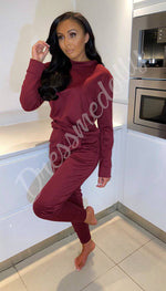 Long Sleeved Quality Plain Round Neck Tracksuit - Dressmedolly