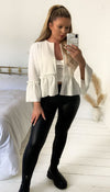 The Frill Sleeved And Hem Blazer - Dressmedolly