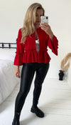 The Frill Sleeved And Hem Blazer - Dressmedolly