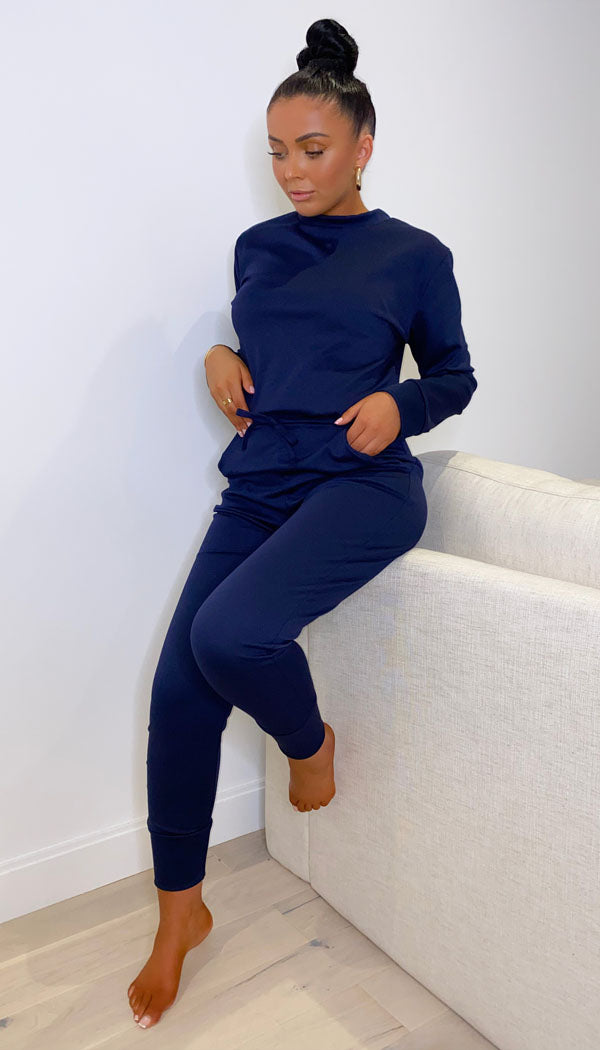 The Boxy Short Sleeved Round Neck Two Piece Loungewear Tracksuit –