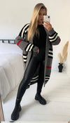 Striped Open Chunky Knitted Cardigan - Dressmedolly